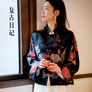 素高定外套25DW2214 桑蚕丝老缎重工汉服元 复古日记 锦上添花