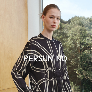 真丝防晒衬衫 PERSUN 小马图腾18姆米桑蚕丝夏日时尚 现货 女 NO.