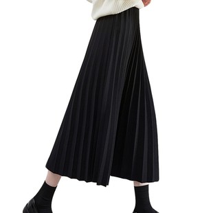 百褶半身裙大码 高腰显瘦胖M风琴裙垂感中长a字裙子 女秋冬2024新款