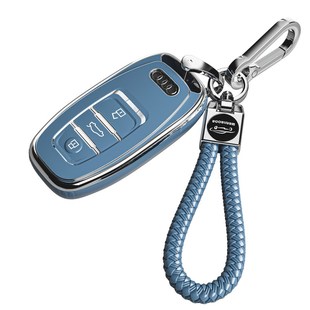 适用2022年奥迪R8车钥匙套18年A6l老款 一汽q5精美挂扣a4壳保护套