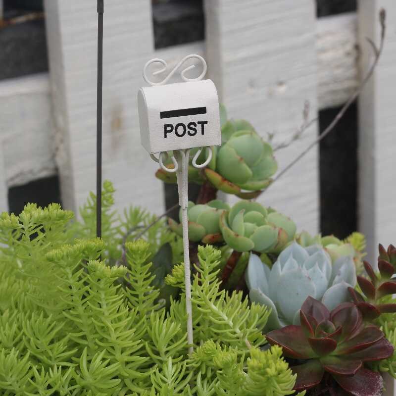 美式乡村铁艺花盆装饰插牌花插造景摆件小邮箱插件挂件多肉配饰