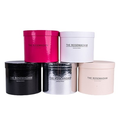 欧式鲜花抱抱桶花束包装套三礼盒花盒圆形镜面银色花艺包装资材