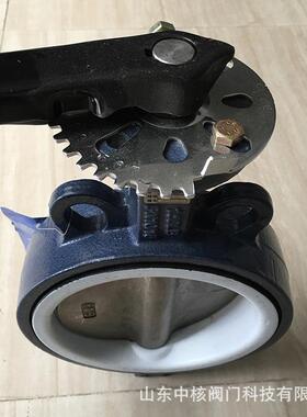 手柄对6夹蝶阀D71X-16不锈钢四氟手动国标碟阀 DN50 05 80 10 200