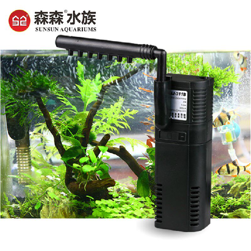 森森HJ-111B 311B 411B 611B静音内置过滤器包邮乌龟缸微型过滤泵