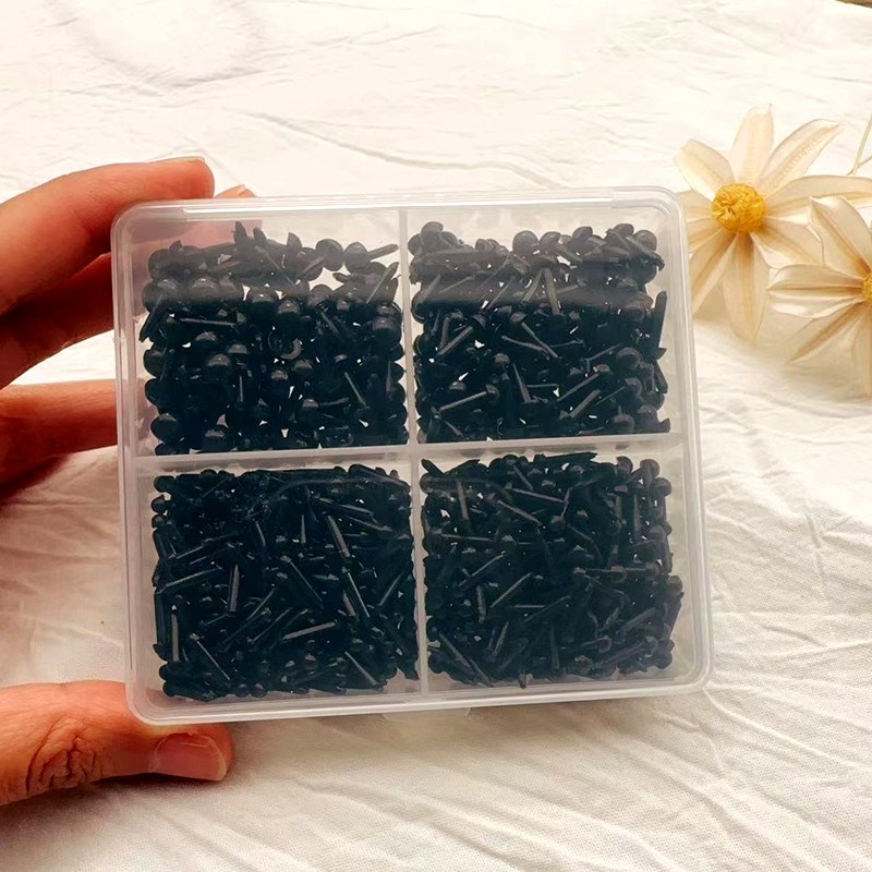 钩织玩偶眼睛配件黑豆眼羊毛毡diy手工制作直插黑色动物眼珠鼻子