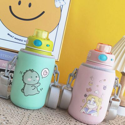 希乐大肚杯杯套保护套斜挎儿童学生水杯550 750ml通用水壶套防摔