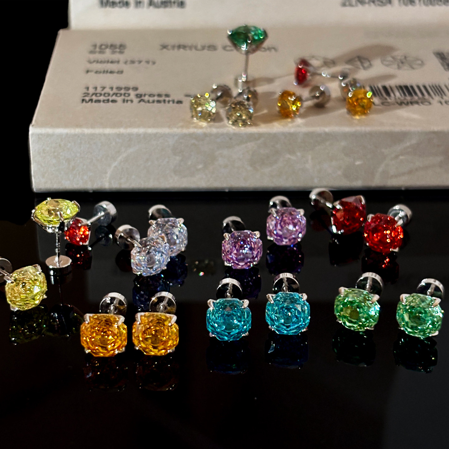 S999纯银爆闪华子玫瑰切钻石耳钉女高级感小巧精致养耳洞耳环耳饰