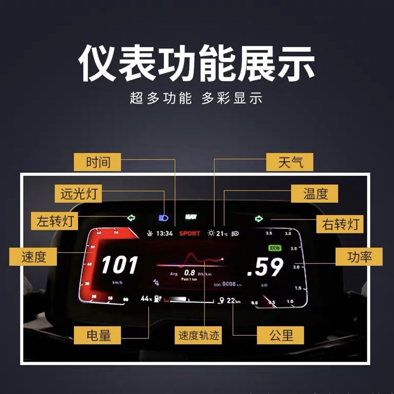小牛电动新款RS仪表改装多功能显示屏高清彩色 N1S M1 M2 U系列