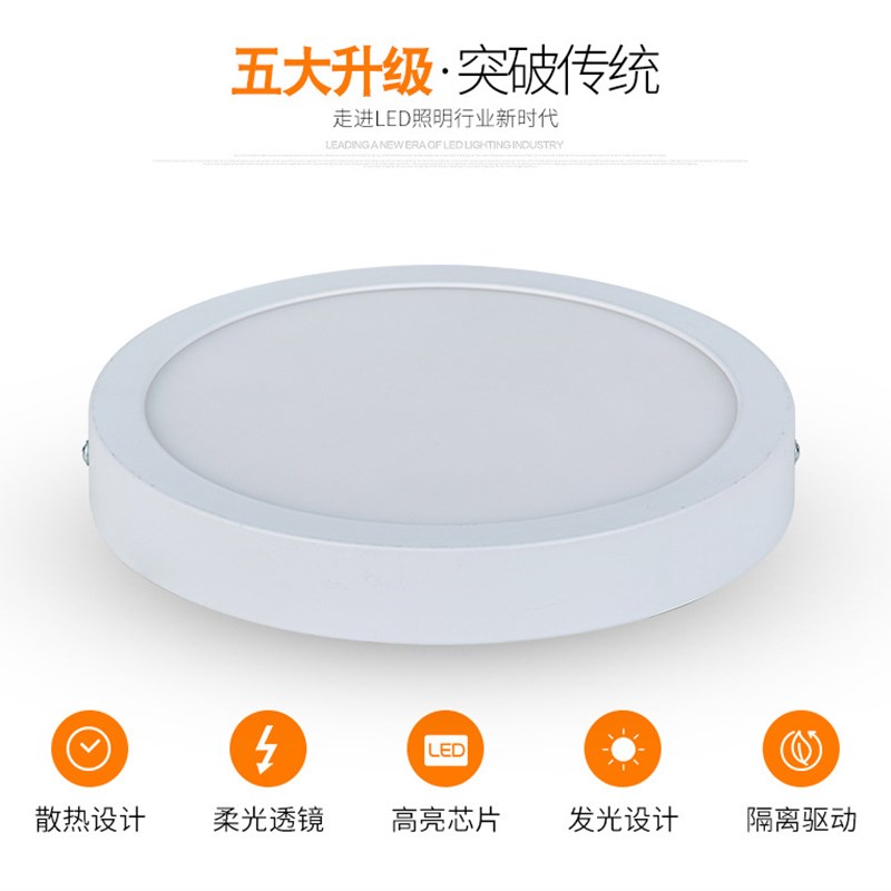 led明装筒灯超薄天花面板灯卧室厨卫过道走廊阳台圆形方形吸顶灯