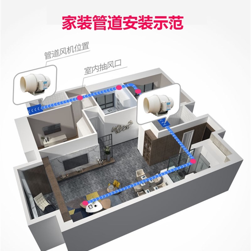 圆形管道风机4 6 8寸强力排气换气扇150静音厨房油烟抽风机卫生间