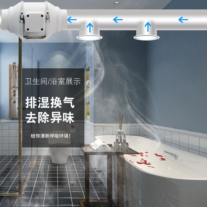 管道抽风机排风扇大吸力排风机110/160pvc换气扇强力排气扇送风机
