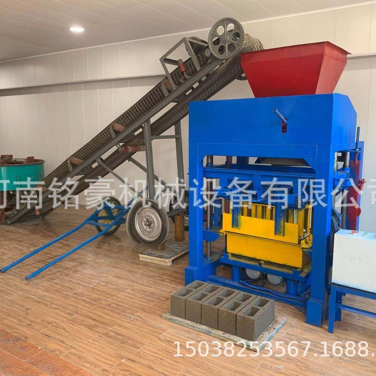 吉尔吉斯坦空心水泥砌块成型机椭圆孔空心砖机免烧水泥制砖机
