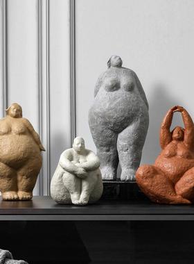 北欧抽象胖女人摆件客厅装饰品家居电视柜民宿样板房树脂工艺品