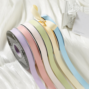 焙色1.5cm消光棉丝带纯色雾面哑光双面彩带蝴蝶结礼品包鲜花缎带