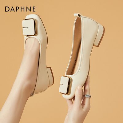 达芙妮低跟舒适单鞋通勤工作女鞋