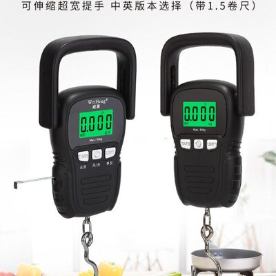 威衡手提电子秤便携式小型50KG高精度弹簧便携称快递称买菜防欺诈