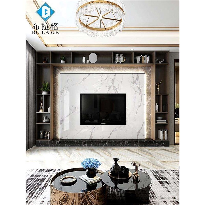 背景墙岩悬空微晶石大理石瓷砖w现代装饰柜板2020简约Y电视墙影视