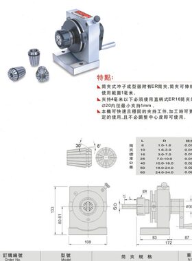 51250台湾精展筒夹式ER冲子成型器PFD