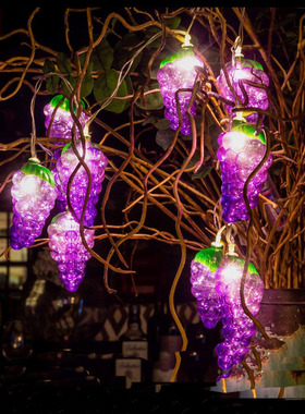 紫色葡萄灯串立体3D水果造型灯串节日装饰灯户外室内灯庭院灯LED