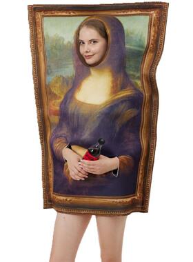 蒙娜丽莎cosplay恶搞壁画服饰校园活动表演连体衣万圣节服饰