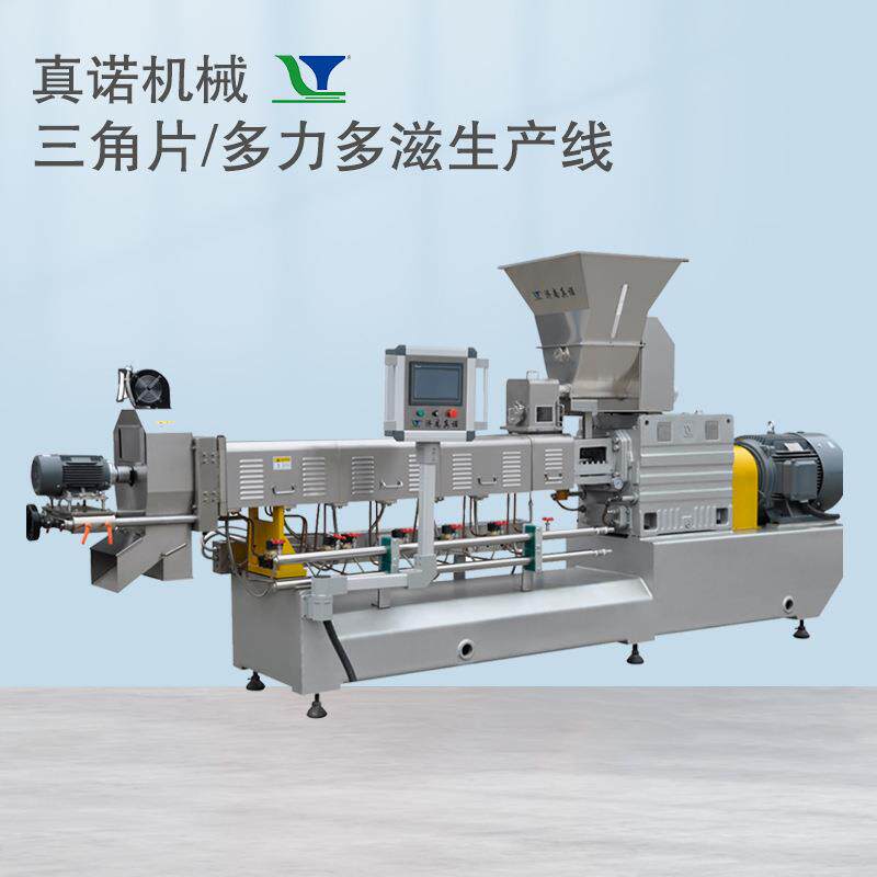 双螺杆休闲食品挤压膨化设备  玉米薄饼玉米三角片生产线