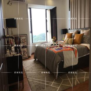 欧式抽象条纹样板间地毯客厅茶几沙发卧室床边手工腈纶地毯满铺