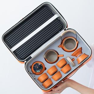 便携包家用简约现代户外办公室泡茶实用茶盘 陶瓷旅行功夫茶具套装