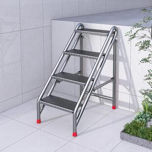 不锈钢折叠梯凳家用踏步阶梯台阶梯多功能梯子登高楼梯靠墙折叠梯