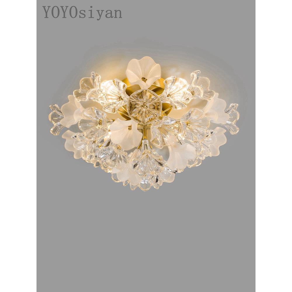 溜溜球无障碍豪华茉莉花水晶玻璃吸顶灯客厅餐厅卧室入口通道低落