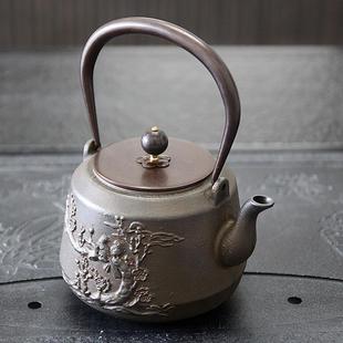 纯手工茶壶茶具铸铁复古家用无涂层生铁壶烧水壶南部铁器铁瓶 日式