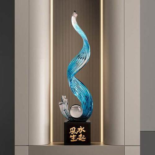 风生入户高档水玄关客厅电视柜落地轻奢礼物乔迁起壁龛装饰品摆件