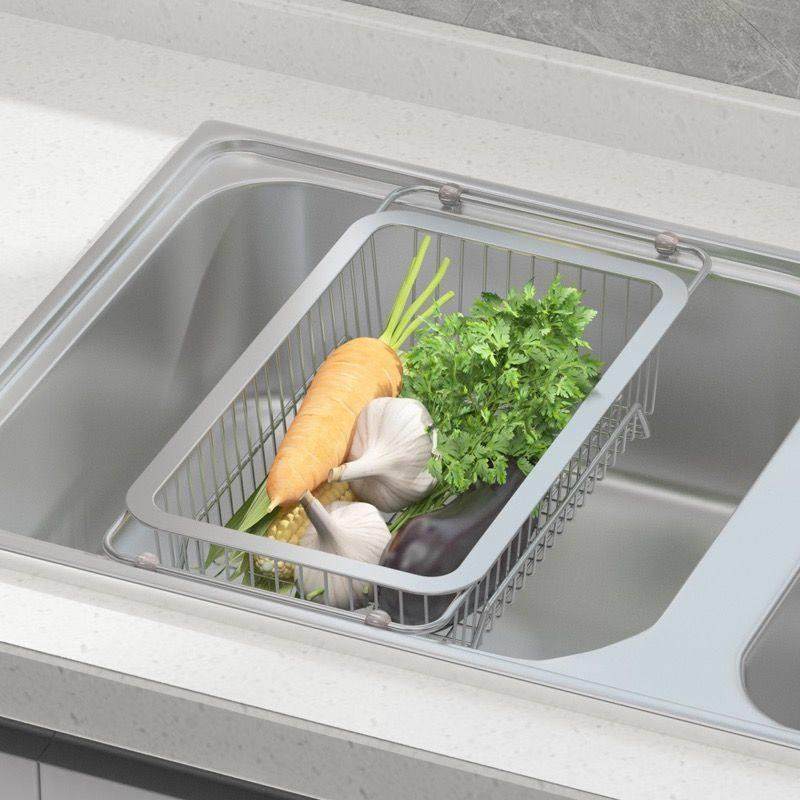 单水池沥水篮厨房水槽沥水篮洗碗池碗碟沥水架304不锈钢管伸缩果,餐饮具,洗菜盆/沥水篮/漏水筛,淘宝优惠券,粉丝福利购,淘宝优惠卷