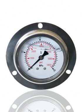 145.Z40N不锈钢耐震压力表MPATMB带 边表X1前轴向 60油抗震充Y