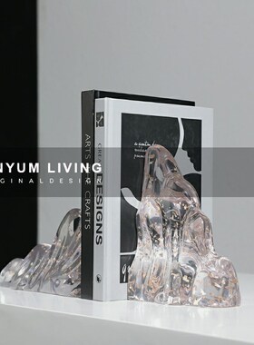 本与现代创意桌面书本收r纳树脂书档书房装饰样板间家居好物工艺