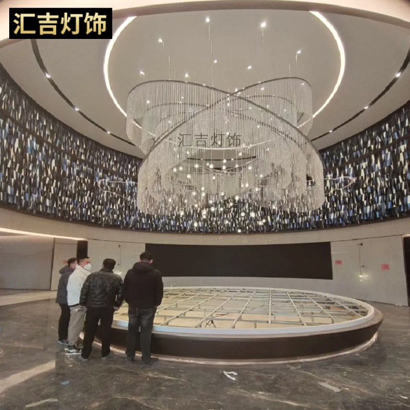 大型酒店a宴会厅水晶吊灯创意饭店酒楼餐厅灯售楼部沙盘灯工程定