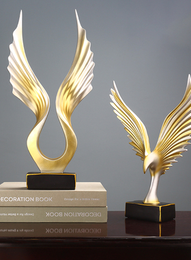 大鹏展翅摆c件客厅玄关书房书柜电视柜办公室桌面高档装饰工艺品