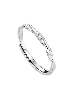 情意绵绵新款莫比乌斯环足银999戒指情Q侣款七夕送女友礼物