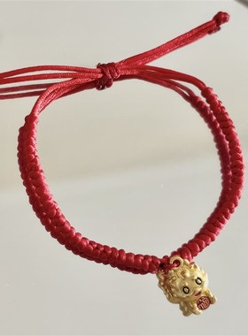 线条呆萌小狗手炼情侣款狗可爱情人节镀金礼物男女X通用款式貔貅