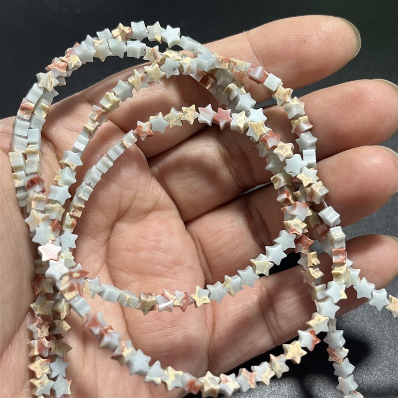 4.4*2.f3Mm毫米寿山石五角星散珠约90颗配珠散珠项链手链隔珠