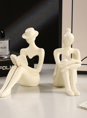 北欧抽象艺术人物摆件创意情侣酒柜电视柜卧室家S居装饰品乔迁礼