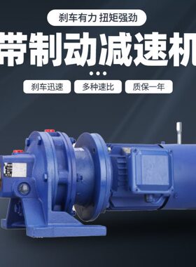 铜芯0摆线针轮减速机J电机国标相E电磁三马达刹车BY38WD动制