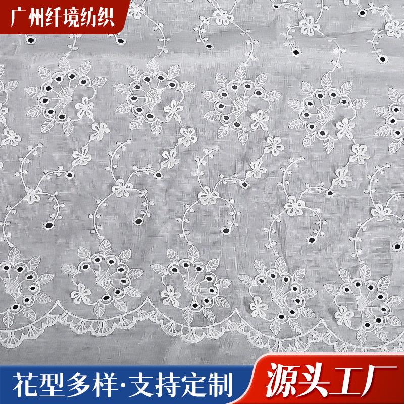 现货可裁边立体棉布绣花 沙发垫辅料多样式家纺布 刺绣绣花面料