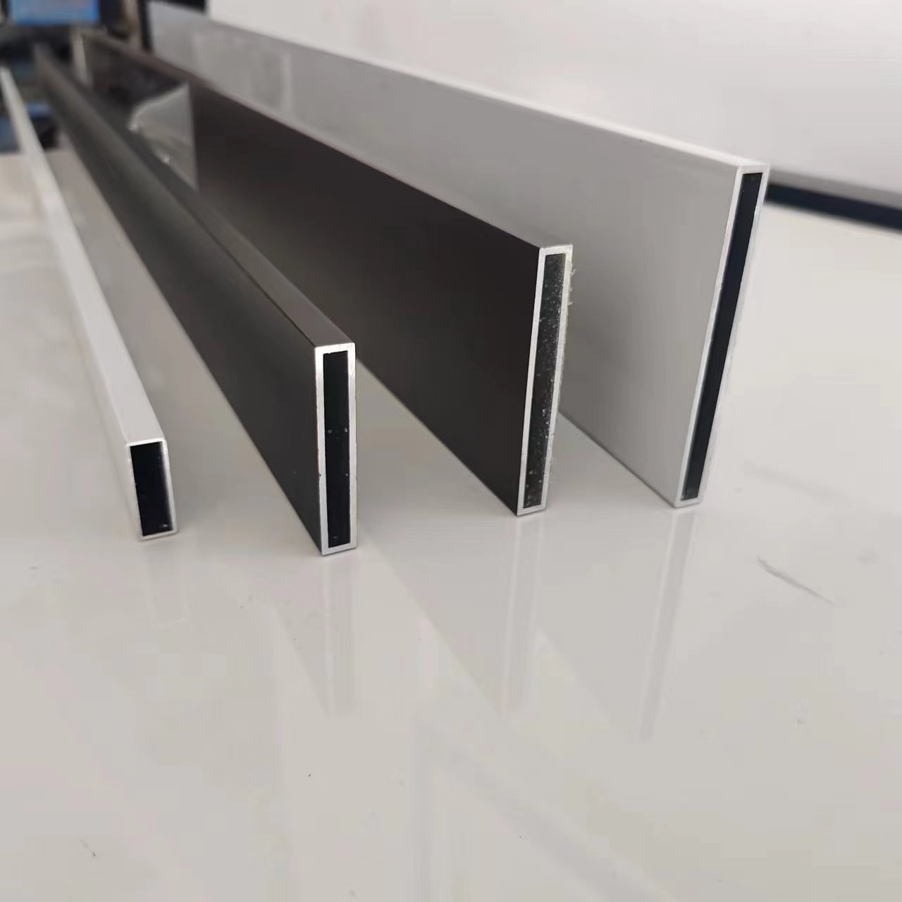 铝合金扁管10*30*40*50*60灰色白色咖啡色黑色铝合金方管矩形铝管