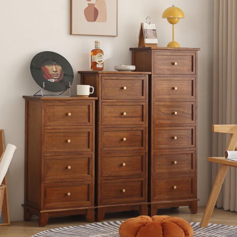 实木斗柜小户型收纳柜客厅边柜抽屉柜储物柜卧室靠墙简约现代窄柜