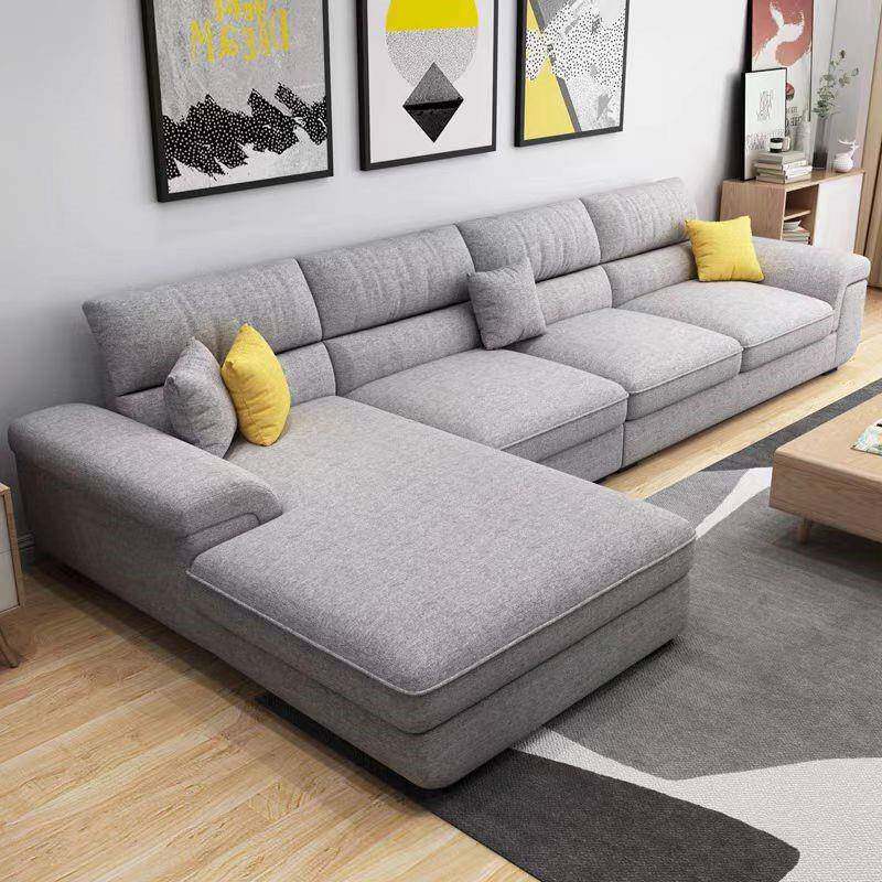 布艺沙发棉麻布贵妃沙发厂家直销可拆洗大小户型透气客厅家具