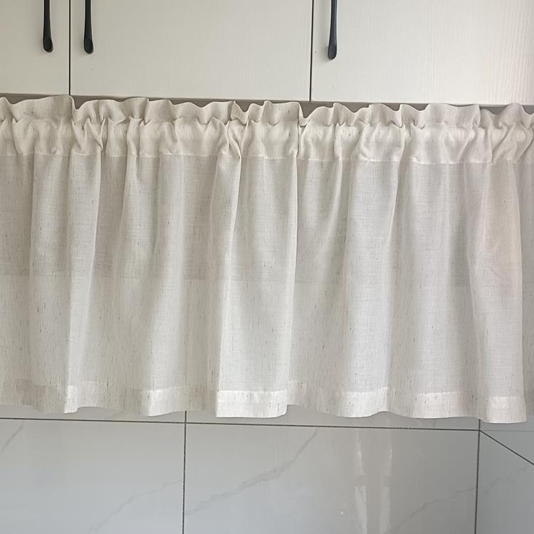 免打孔厨房半遮光纱帘门帘半帘咖啡帘餐厅短帘隔断帘柜帘定制