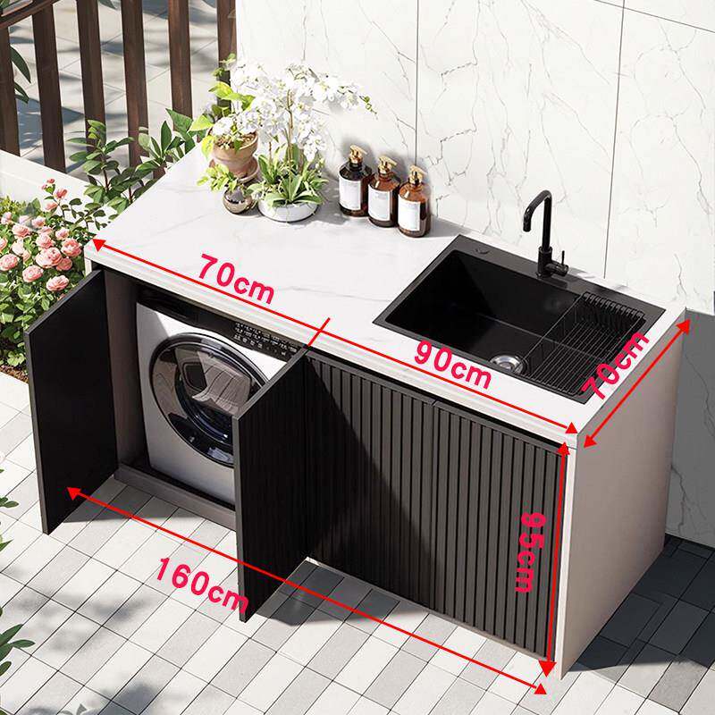 户外庭院洗手台盆一体水槽洗衣机柜水池室外花园岩板操作工作阳台