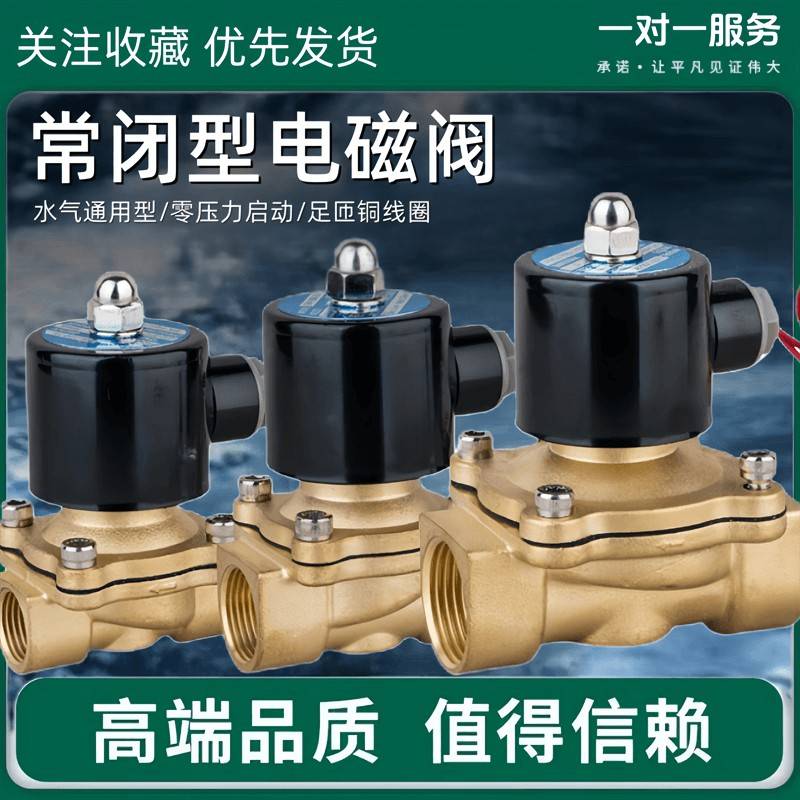 常闭电磁阀水阀20/25/32/50/63/75/90PPR水管开关阀控制阀220V24V