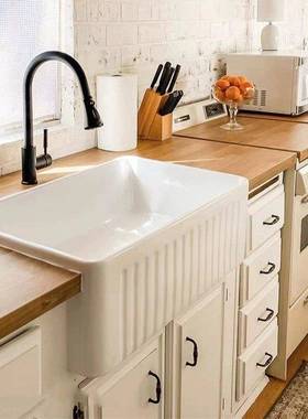 北欧美式厨房陶瓷水槽洗碗盆大洗菜盆开放式橱柜 Farmhouse sink