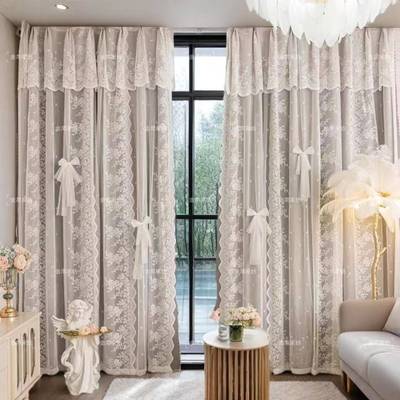 2025新款遮光窗帘卧室高级感北欧简约客厅阳台法式双层纱一体定制